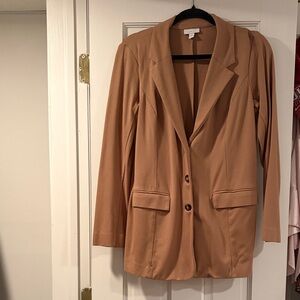 J. Jill Camel-Tone Relaxed Blazer Jacket